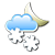 Partly cloudy and snow showers